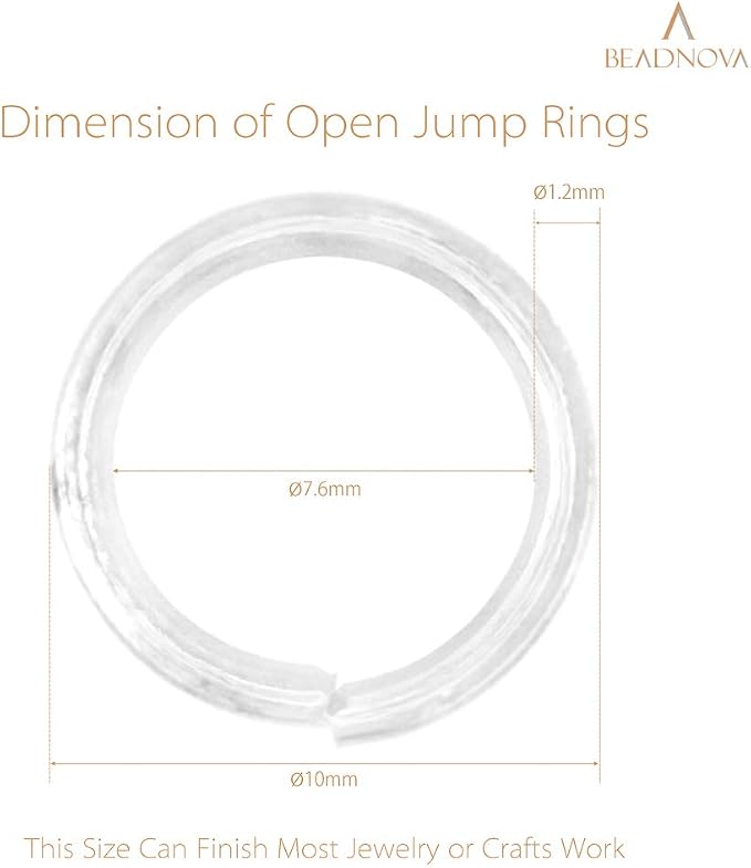 BEADNOVA 10mm Jump Rings Silver Jewelry Jump Rings - Image 3