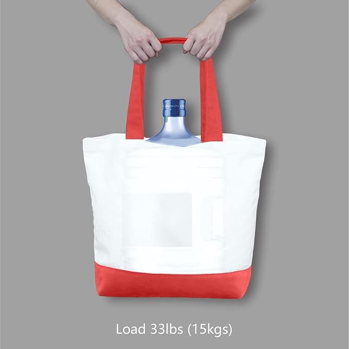 TOPDesign 3-Pack Super Strong Large 12oz Cotton Canvas Tote Bags, Reusable - Image 6