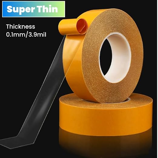 Ultra Thin Clear PET Double Sided Tape 0.5” x 82 Ft Strong Adhesive Removable - Image 8