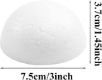 Crafjie 24PCS 3 Inchs Half Foam Balls White Half Round Polystyrene Foam Balls - Image 2