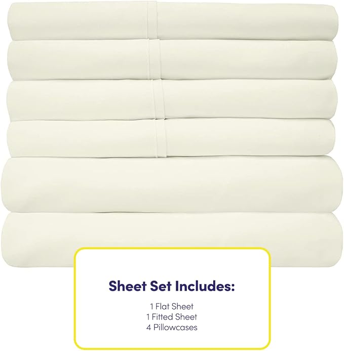 Queen Sheets Ivory - Image 4
