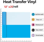 HTVVETUR Glow in The Dark HTV Heat Transfer Vinyl Roll 12 Inch by 20 Feet Iron - Image 2