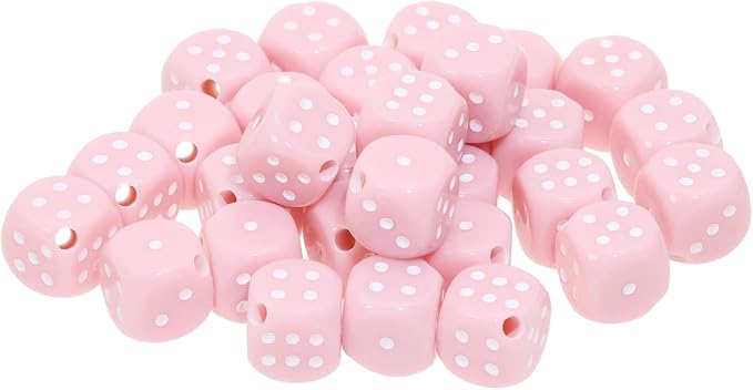 Tupalizy 10mm Acrylic Dice Beads Small 6 Sided Dice Charms by Tupalizy