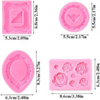 Picture Frame Silicone Mold Vintage Mirror Photo Frame Fondant Molds Rose - Image 2