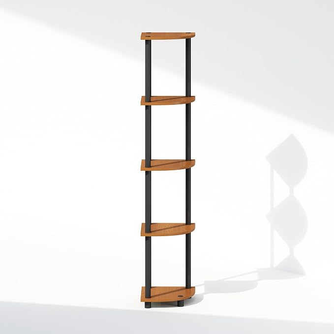 Furinno Turn-N-Tube Storage Shelves, 5-Tier Book Shelf, Corner Shelf, Toolless - Image 6