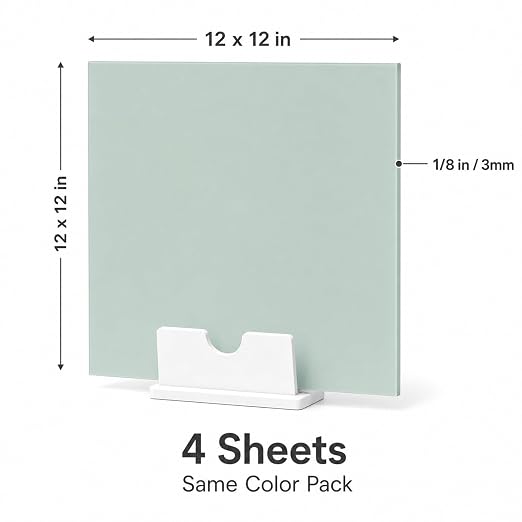 Sage Green Pastel Cast Acrylic Sheets 12x12 1/8" | Dual finish matte & glossy - Image 5
