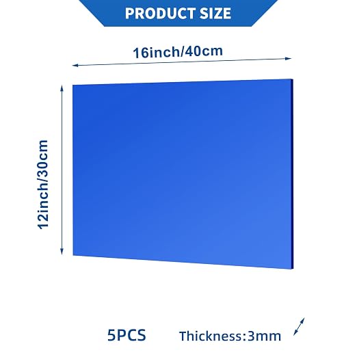 5 Pcs 12 x16 Inch Blue Acrylic Mirror Sheet, 1/8 Inch Thick Opaque Glossy Mirror - Image 4