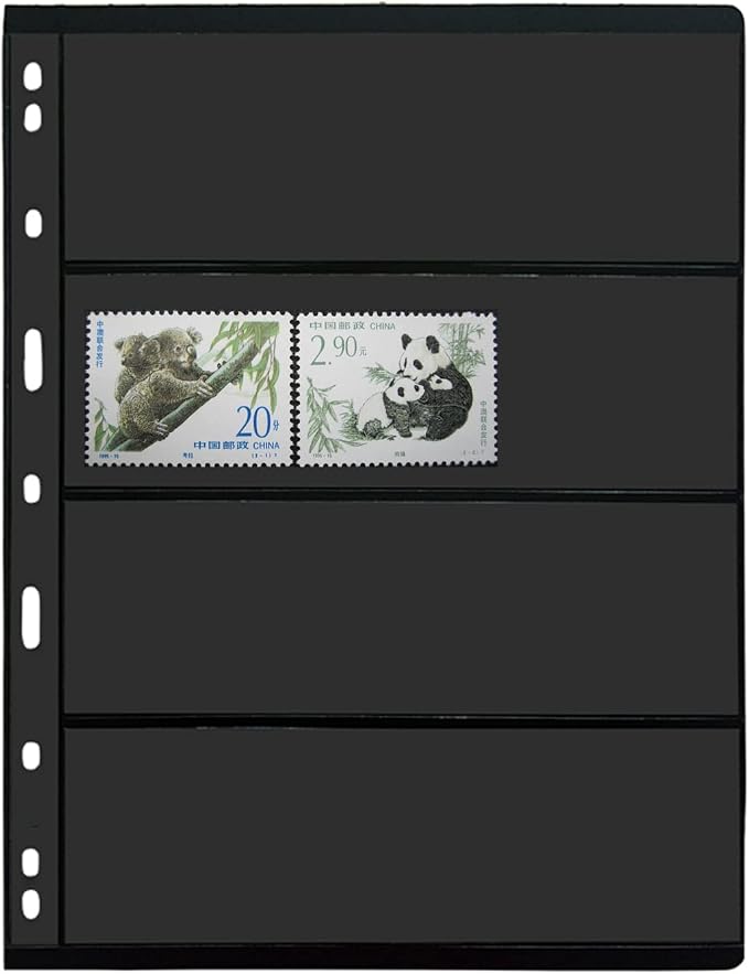 MUDOR 20 Sheets Stamp Pages for Collection Album Binder Book, 4 Pocket | 160 by MUDOR