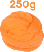 QMNNMA Wool Roving Bulk, 8.82oz Needle Felting Wool-Dark Orange | Wool Roving - Image 2