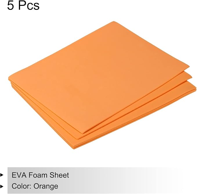 MECCANIXITY EVA Foam Sheets Orange 7.6 Inch x 5.9 Inch 2mm Thickness - Image 3