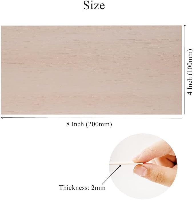 12 Pack Balsa Wood Sheets 1/12x4x8 Inch Natural Wood Color Unfinished Wood - Image 5