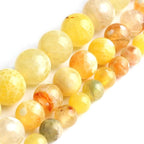 45pcs Round Loose Yellow Fire Agate Beads - Image 3
