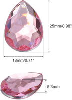 MECCANIXITY 50PCS Flat Back Acrylic Teardrop Gems 18x25mm Artificial Rhinestones - Image 2