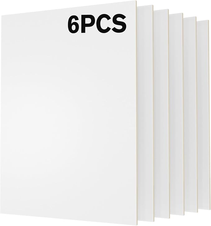 6 Pack Pre-Painted Colored Plywood Sheets, 11.7" x 8.27" x 1/8 Thin Basswood by Creatorally