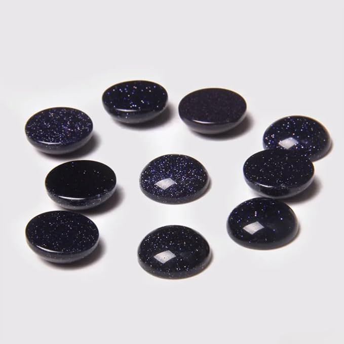 20pcs 4mm Natural Stone No Hole Blue Sandstone Semicircle Smooth Cabochons - Image 2