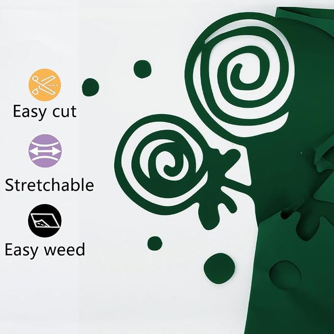 guangyintong Dark Green Heat Transfer Vinyl HTV Rolls - Image 3