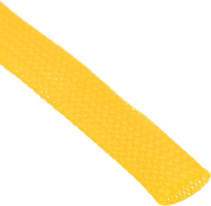 uxcell PET Expandable Sleeving 25ft 1/2" Yellow Cable Management Sleeve Cord - Image 2