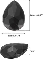 MECCANIXITY 50PCS Flat Back Acrylic Teardrop Gems 10x14mm Artificial Rhinestones - Image 2