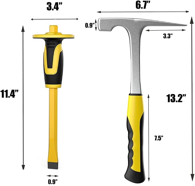 4pcs Geology Rock Pick Hammer Kit, Geology Hammer Tools, 32oz Rock Hammer & - Image 4