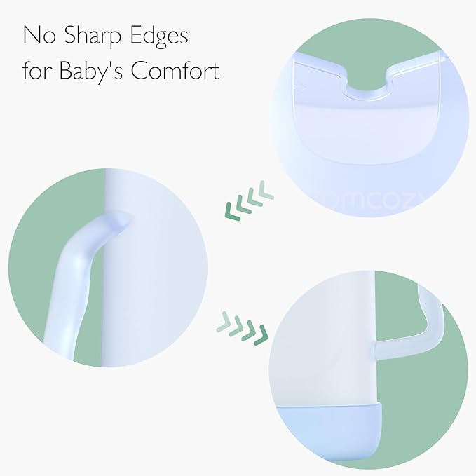 Momcozy Baby Pouch Holder No Squeeze, Baby Food & Juice Box Holder, Mess-Free, Easy Grip for Self-Feeding, BPA-Free & DEHP-Free, Must-Have for Babies, Blue