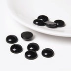 20pcs 8mm Natural Stone No Hole Black Agate Semicircle Smooth Cabochons Beads - Image 3