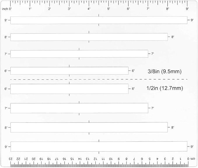 MAYJOYDIY Acrylic Zipper Quilting Template 4 Sizes Zipper Pocket Template by MAYJOYDIY