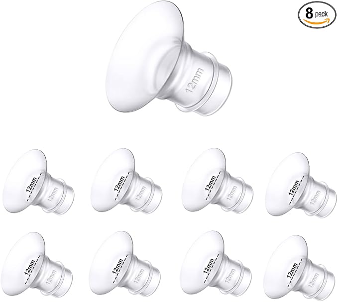 Flange Inserts for Medela,Spectra 24mm Shields/Flanges,Willow Wearable Cups Compatible with TSRETE,CPPSLEE,Momcozy S9/S12 Wearable Breast Pump (8pcs-12mm Flange Insert)