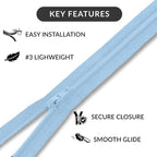 18 inch #3 Non-Separating Nylon Coil Zipper - Image 6