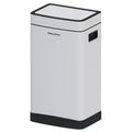 8Gallon/30L Brushed Stainless Steel Kitchen Trash Can with with Press Top Lid,Garbage Can with Inner Bucket(White)