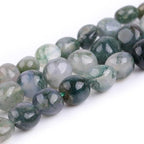 HAAMIIQII Natural Green Moss Agate Pebble Stone 5-8mm Small Irregular Freeform - Image 3