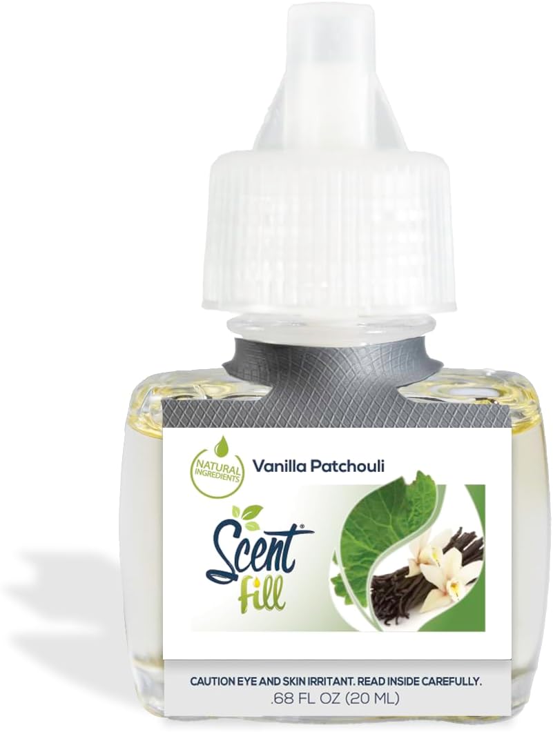 Scent Fill Vanilla Patchouli Plug in Air Freshener, 4 Scented Oil Refills