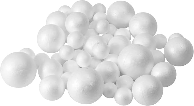 50 Pack Craft Foam Balls, 5 Sizes, Foam Balls - Image 2
