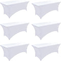 6-Pack 4ft White Spandex Table Covers by Unknown