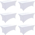 6-Pack 4ft White Spandex Table Covers by Unknown