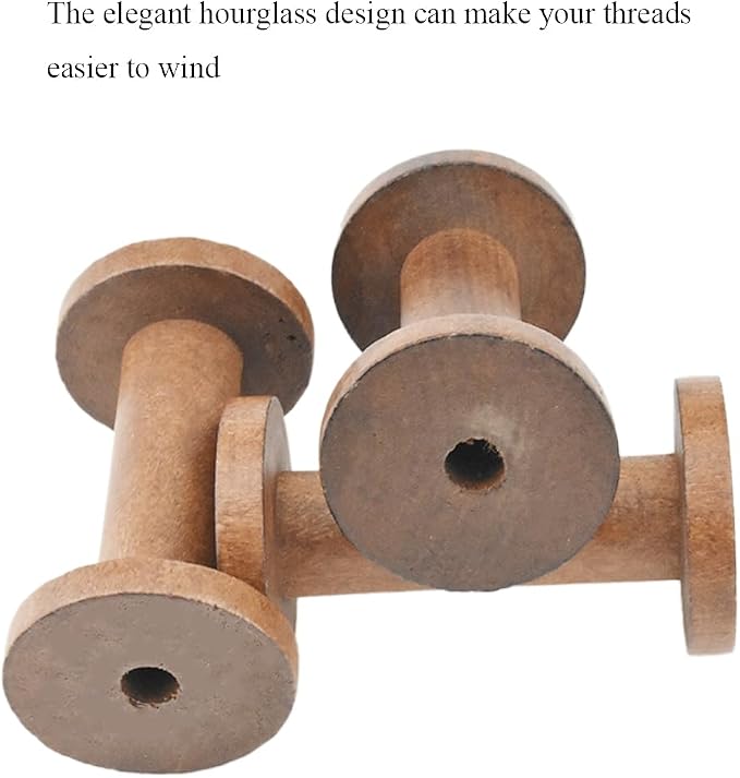 HAHIYO 3.35Inch/8.5cm 3PCs Light Brown Color Wood Spool - Image 7