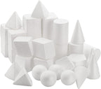 SOUJOY 32 Pack White Foam Shape, 8 Shapes Craft Foam Ball, Kid DIY Art Foam Cone by SOUJOY