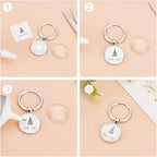DICOSMETIC 15 Sets Keychain Pendant Tray 30mm/1.18" Platinum Alloy Cabochon - Image 4