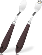 2 Pcs No.20 Palette Knife, 22mm Width Pallet Paint Spatula Stainless Steel Oval by Unknown