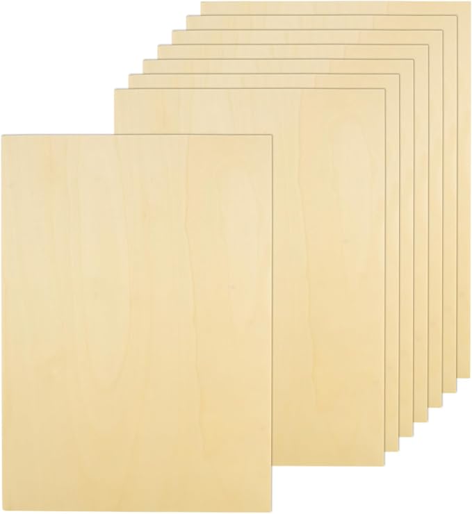 12Pcs 16 x 12 x 1/16 Inch Basswood Sheets, Unfinished Basswood Sheets, Plywood by HOME