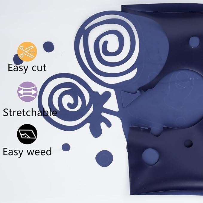 guangyintong Navy Blue Heat Transfer Vinyl HTV Rolls, Glossy Surface HTV Vinyl - Image 3
