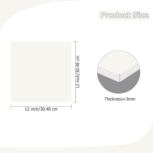 2 Pack 12'' x 12'' Opaque White Acrylic Sheet, 3mm Thick Acrylic Plastic Sheet - Image 2