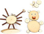 Natural Wood Craft Kit Tiny Unfinished Wooden Slices Assorted Shape Wood Pieces - Image 3