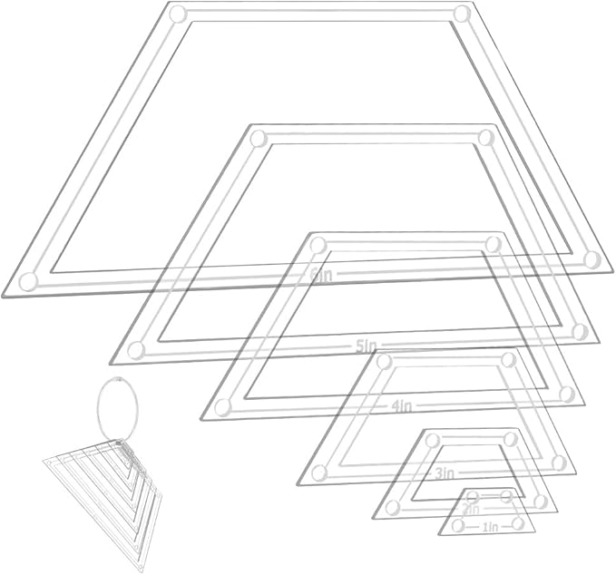 NBEADS 6Pcs Acrylic Quilting Templates Set, Trapezoid Cutting Ruler Template by NBEADS