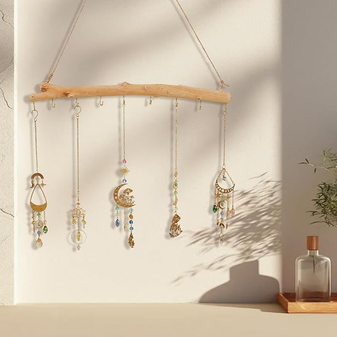 15 Inch 9 Hook Driftwood Wall Hanging Branch Hanger Natural Wood Farmhouse - Image 4