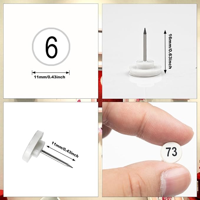 ELANE 100 Pcs Numbered Thumb Tacks - Image 2