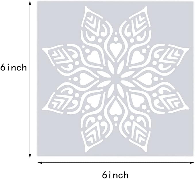 16 Pcs Mandala Stencils for Painting, 6x6 Inch Reusable Geometric Layering - Image 3