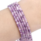 152pcs 4x2mm Natural Purple Lepidolite Heishi Disc Rondelle Spacer Stone Semi - Image 3
