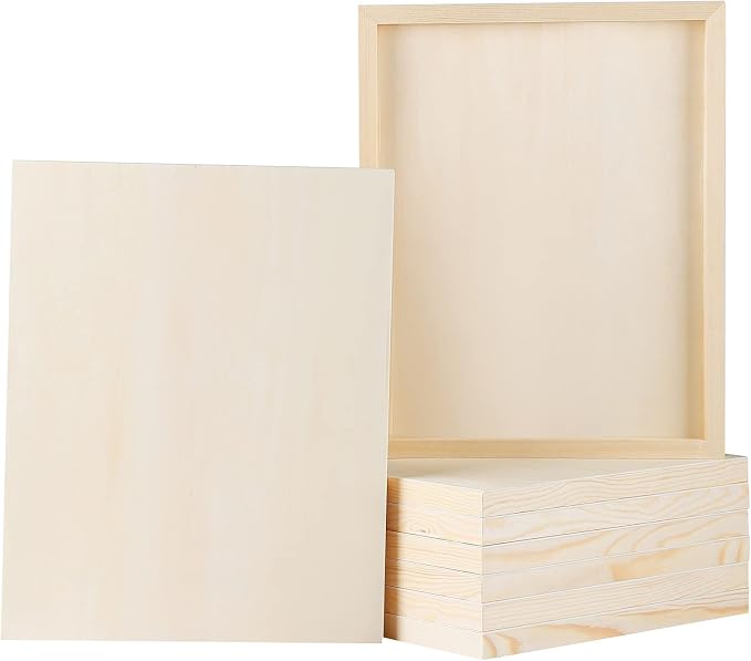 ADXCO 8 Pack Wood Panels 11 x 14 inch Wooden Canvas Board Unfinished Wooden by Unknown