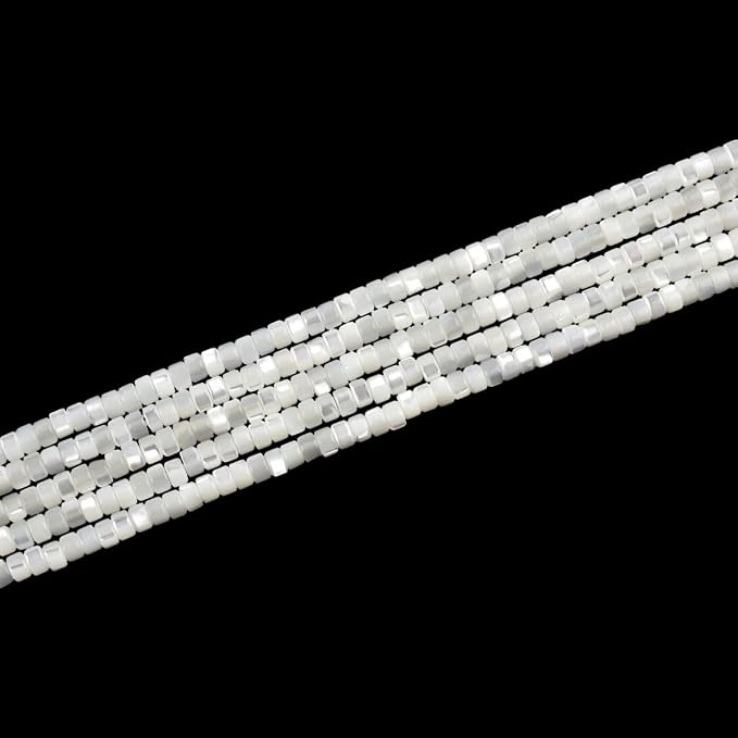 160pcs 4x2mm Natural Mother of Pearl Shell Heishi Disc Flat-Rondelle Spacer - Image 4