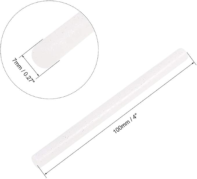 uxcell Mini Hot Glue Sticks for Glue Gun 0.27-inch x 4-inch White Glitter 10pcs - Image 2